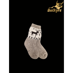 Detské ponožky z mongolskej vlny sob stromček