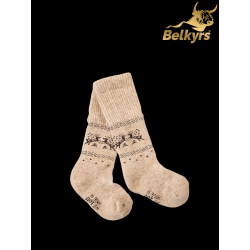 Detské podkolienky z mongolskej vlny béžové