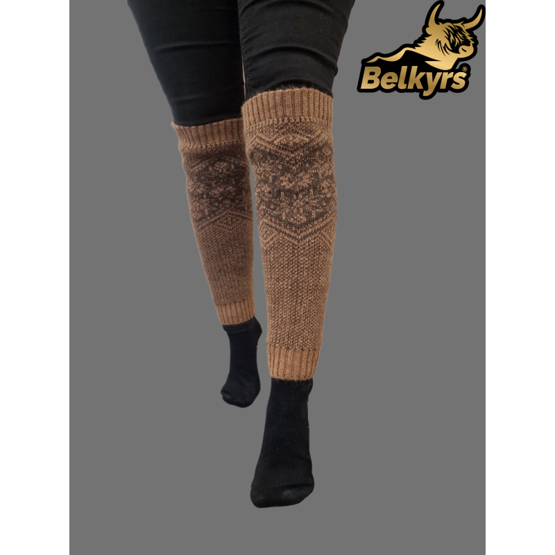 Holenné návleky 100% mongolská vlna hnedá