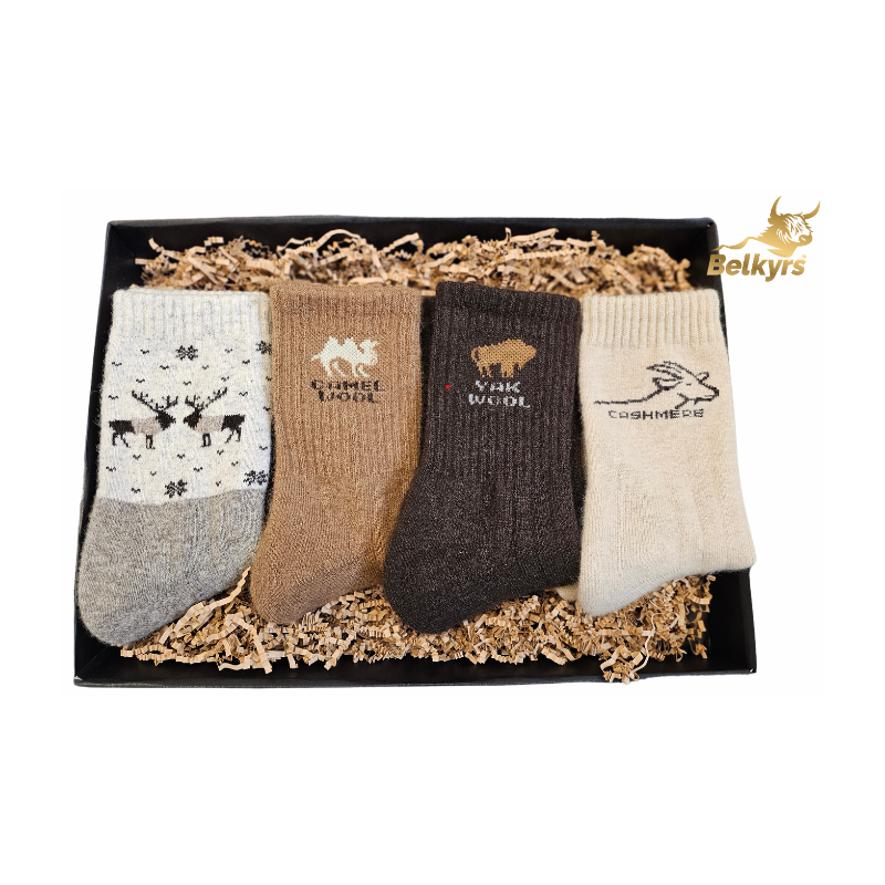 Luxusný darčekový set zimných ponožiek z ťavy jaka kašmíru a mongolskej ovečky