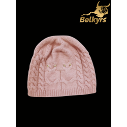 Čiapka ružová 100% kašmír sova