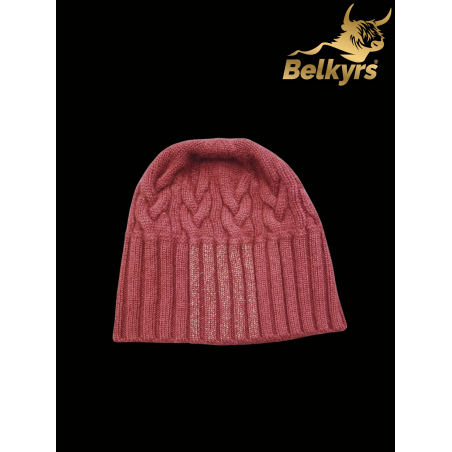 malinová kašmírová čiapka s trblietkami