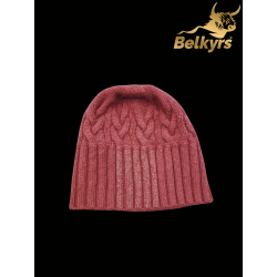 malinová kašmírová čiapka s trblietkami