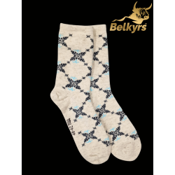 Ponožky z mongolskej vlny biele melírové s vločkami