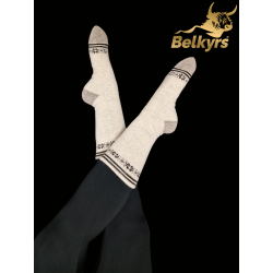 Ponožky zo 100% mongolskej vlny melírové biele