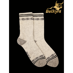 Ponožky z mongolskej vlny melírové biele