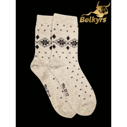 Ponožky zo 100% mongolskej vlny biele s vločkami