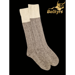 Podkolienky 100% mongolská vlna sivobiele