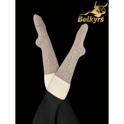 Podkolienky 100% mongolská vlna sivobiele