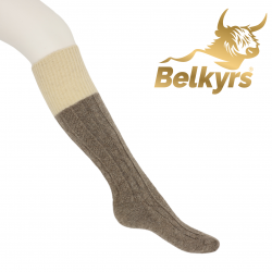 Podkolienky zo 100% vlny mongolskej ovečky sivobiele