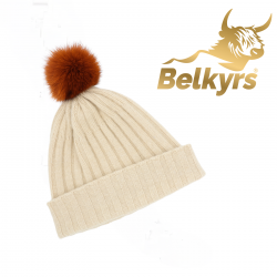 kašmírová čiapka s brmbolcom