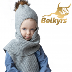 Detský šál zo 100% mongolskej vlny sivý