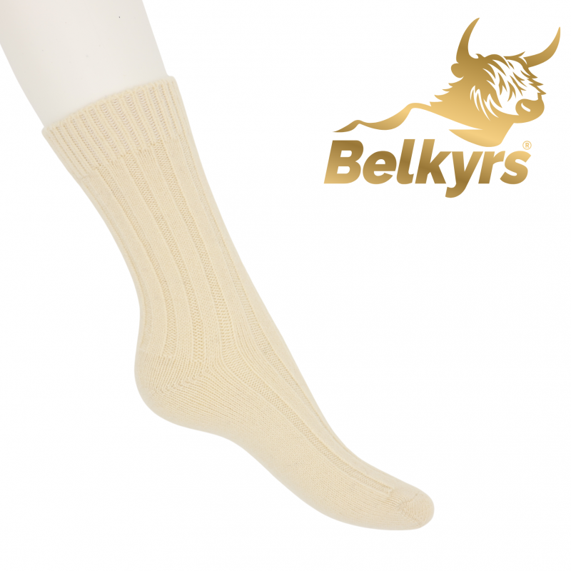Ponožky 100% Kašmír maslové