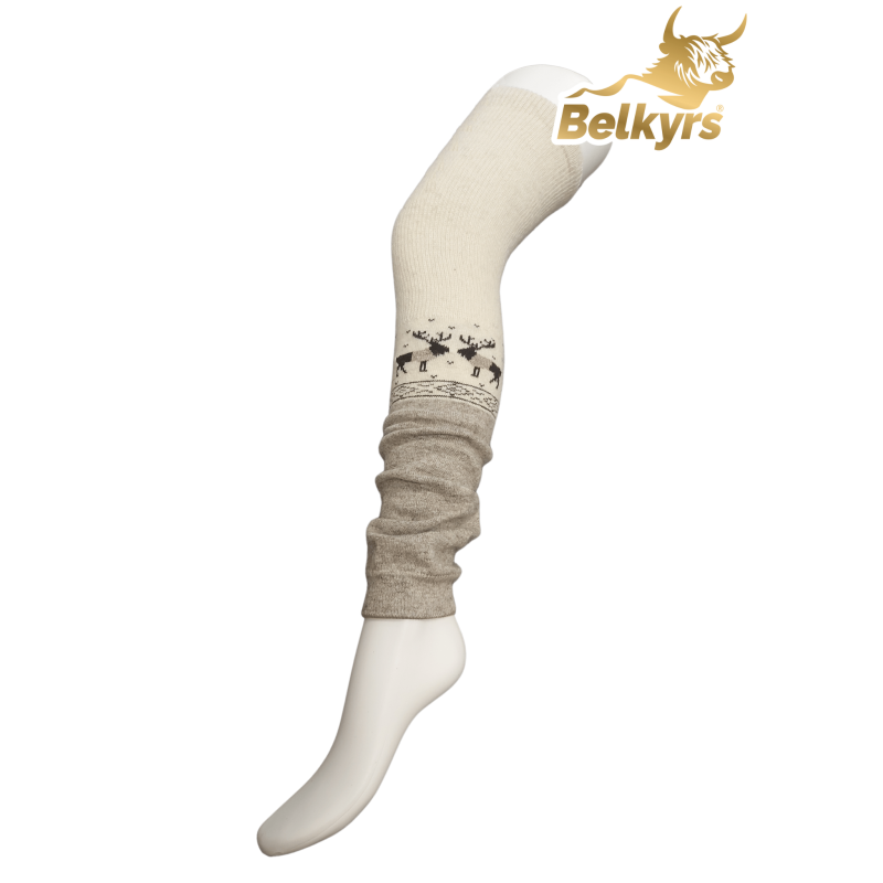 Holenné návleky 100% mongolská vlna vzor jeleň