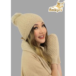 Čiapka béžová 100% kašmír