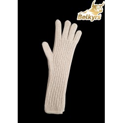 Rukavice 100% kašmír béžové dlhé