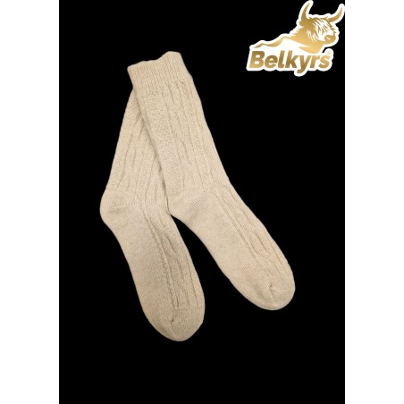 Ponožky 100% kašmír béžové vzorové