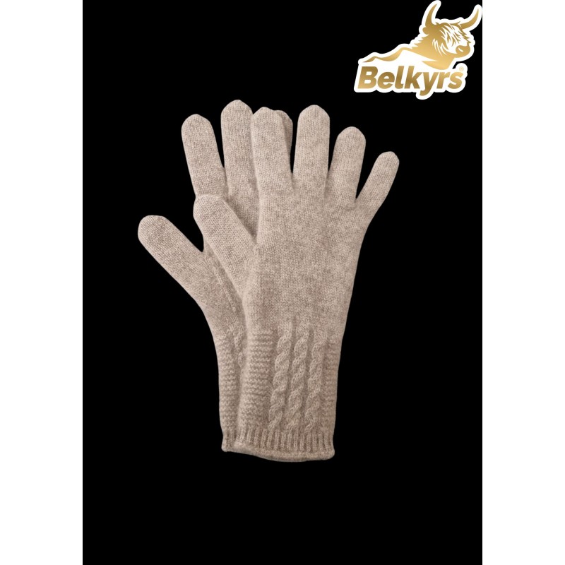 Rukavice 100% kašmír sivé