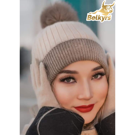 Čiapka s brmbolcom 100% kašmír