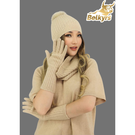 béžové kašmírové rukavice