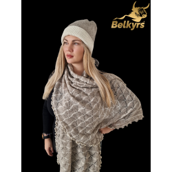 Šál zo 100% mongolskej vlny sivý veľký