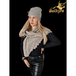 Šál zo 100% mongolskej vlny sivý štvorec