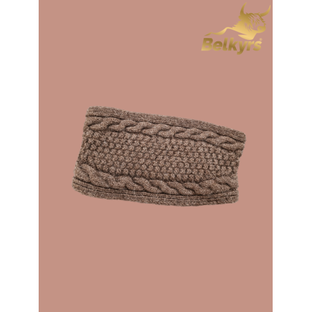 Dámska čelenka 100% mongolská vlna hnedá