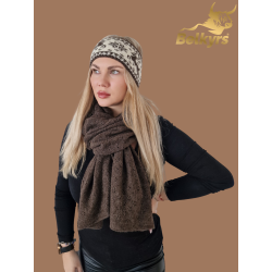 Dámska čelenka 100% mongolská vlna maslová sob