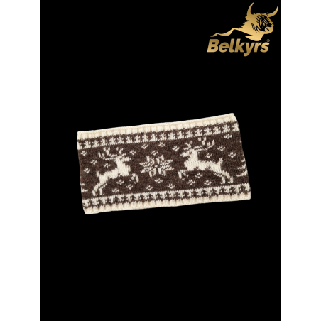 Dámska čelenka 100% mongolská vlna hnedá sob