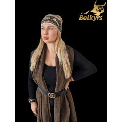 Dámska čelenka 100% mongolská vlna hnedá sob