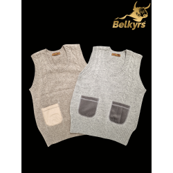 Vesta 100% mongolská vlna so semišovými vreckami