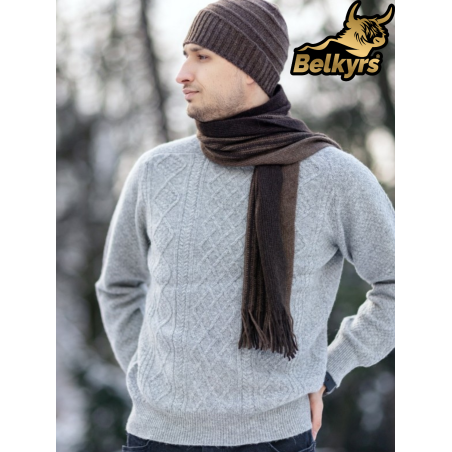 Sveter sivý 100% mongolská vlna