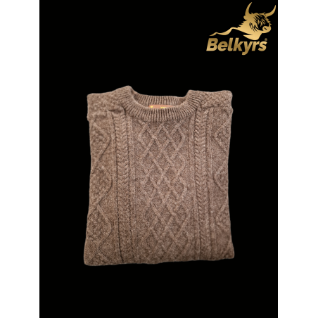 Sveter hnedý 100% mongolská vlna