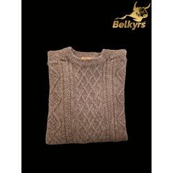 Sveter hnedý 100% mongolská vlna