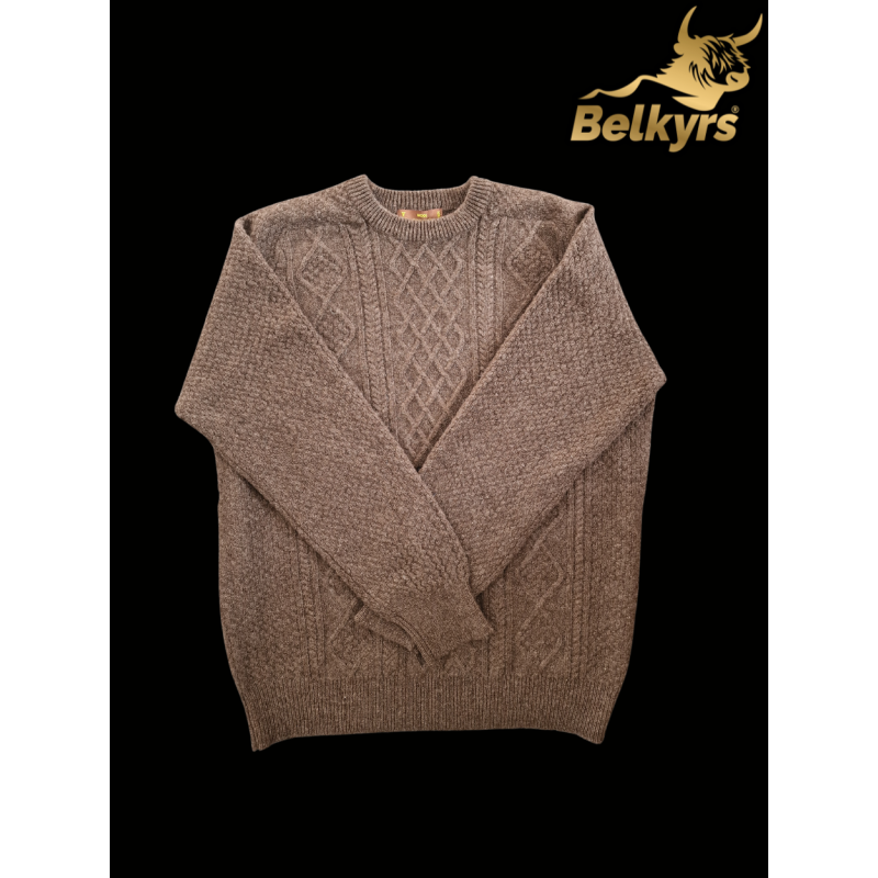 Sveter hnedý 100% mongolská vlna