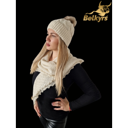 Šál zo 100% mongolskej vlny maslový štvorec