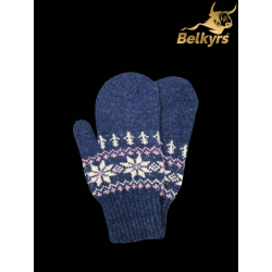 Rukavice palčiaky mongolská vlna tmavomodré